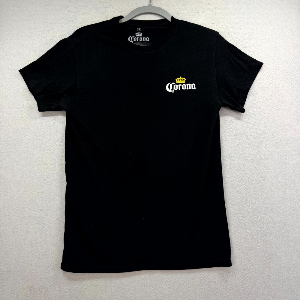 Corona T-Shirt Mens Small Black Relax Responsibly Beer Short Sleeve Crew Tee